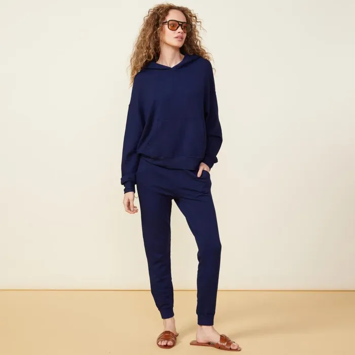 MONROW HOODIES Supersoft Fleece Slouchy Pullover Navy 8211 Shop