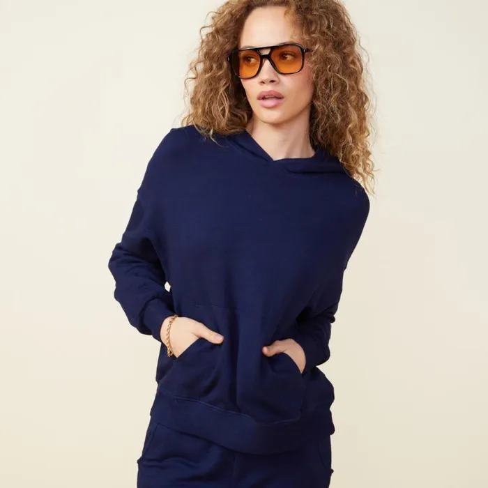 MONROW HOODIES Supersoft Fleece Slouchy Pullover Navy 8211 Shop