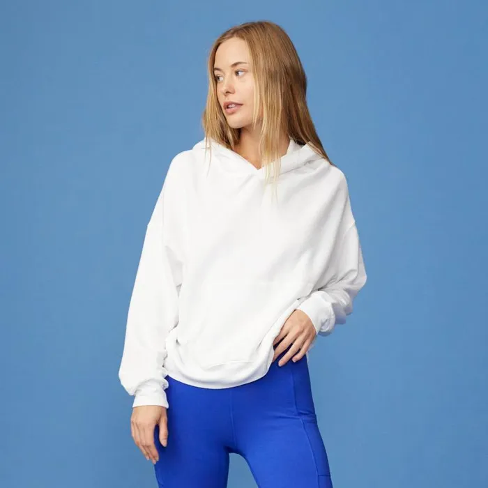 MONROW HOODIES Supersoft Fleece Slouchy Pullover White 8211 Shop