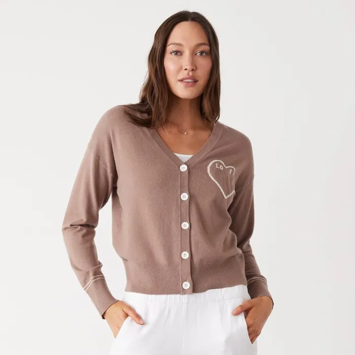 MONROW KNITS Light Soft Knit Love Cardigan Pecan 8211 Shop