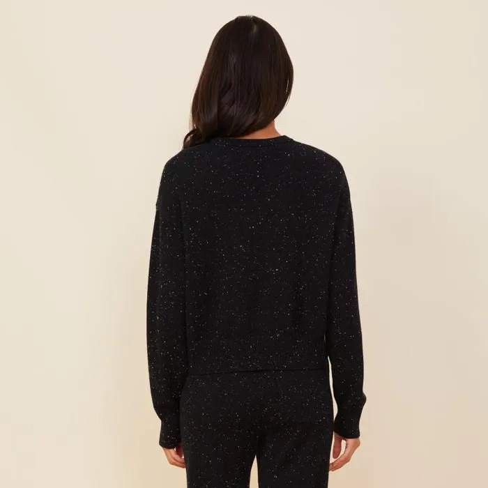MONROW KNITS Neps Cashmere Crew Neck Sweater Black 8211 Shop