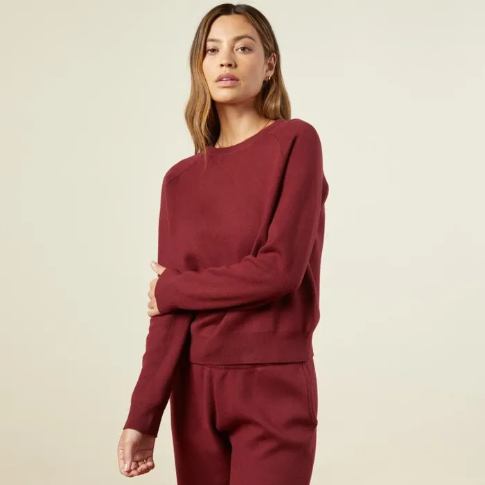 MONROW KNITS Supersoft Sweater Knit Raglan Rhubarb 8211 Shop