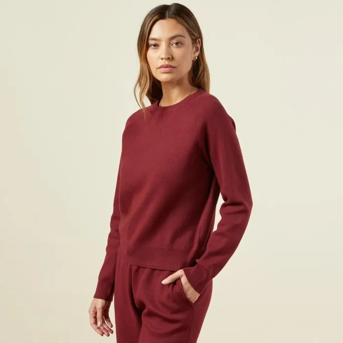 MONROW KNITS Supersoft Sweater Knit Raglan Rhubarb 8211 Shop