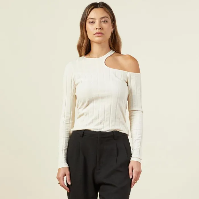 MONROW LONG SLEEVE Flat Rib Asymmetric Long Sleeve Off White 8211 Shop