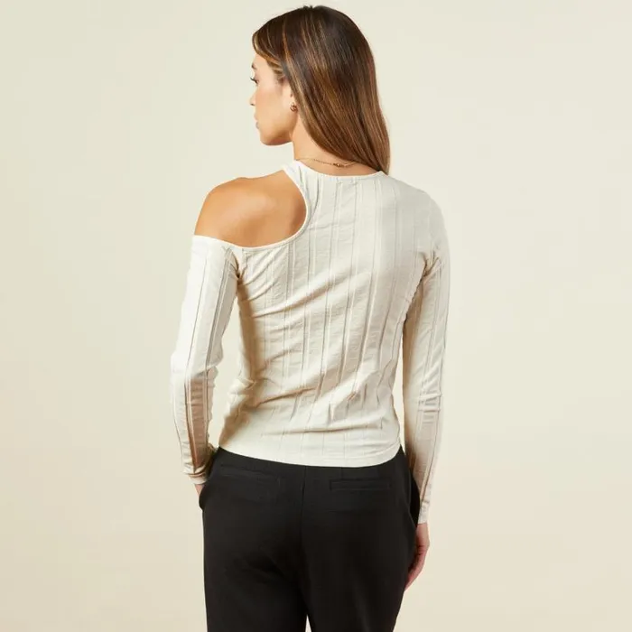 MONROW LONG SLEEVE Flat Rib Asymmetric Long Sleeve Off White 8211 Shop