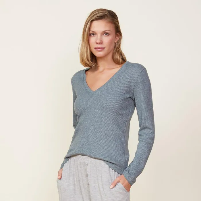 MONROW LONG SLEEVE Thermal Long Sleeve V Neck Green Grey 8211 Shop