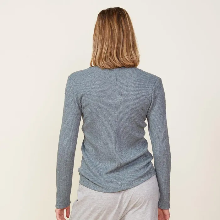 MONROW LONG SLEEVE Thermal Long Sleeve V Neck Green Grey 8211 Shop