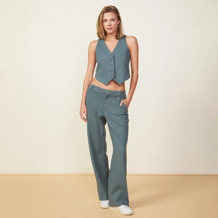 MONROW PANTS Brushed Thermal Patch Pocket Pant Green Grey 8211 Shop