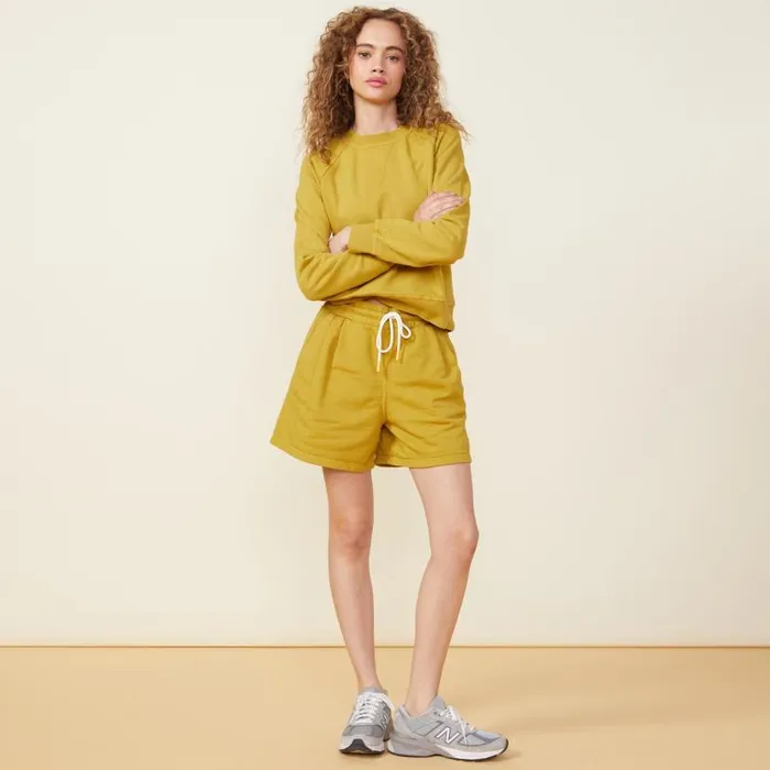 MONROW SHORTS 90039s Classic Sweat Short Golden Olive 8211 Shop