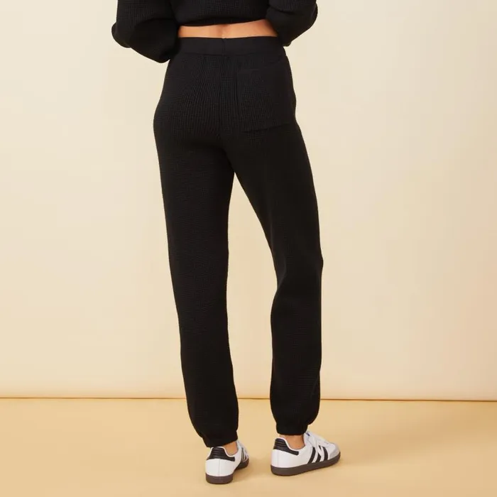 MONROW SWEATS Soft Knit Waffle Oversized Sweats Black 8211 Shop