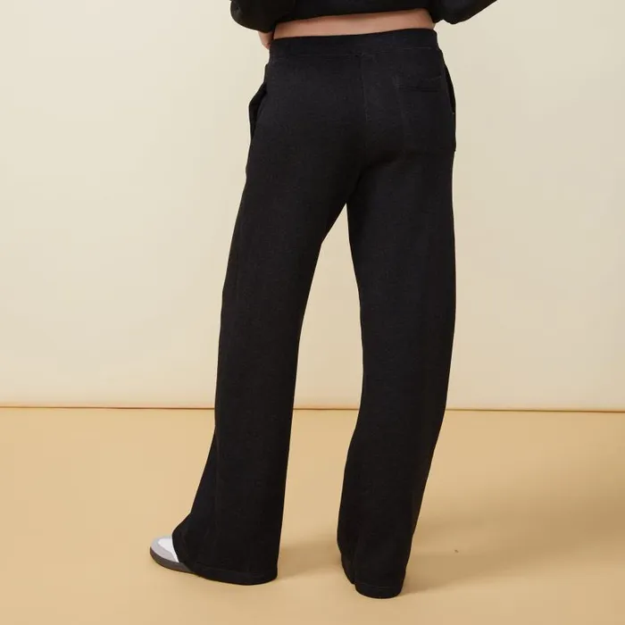 MONROW SWEATS Teddy Fleece Straight Leg Sweat Black 8211 Shop