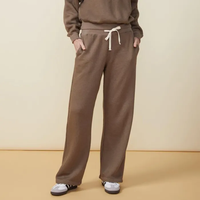 MONROW SWEATS Teddy Fleece Straight Leg Sweat Earl Grey 8211 Shop