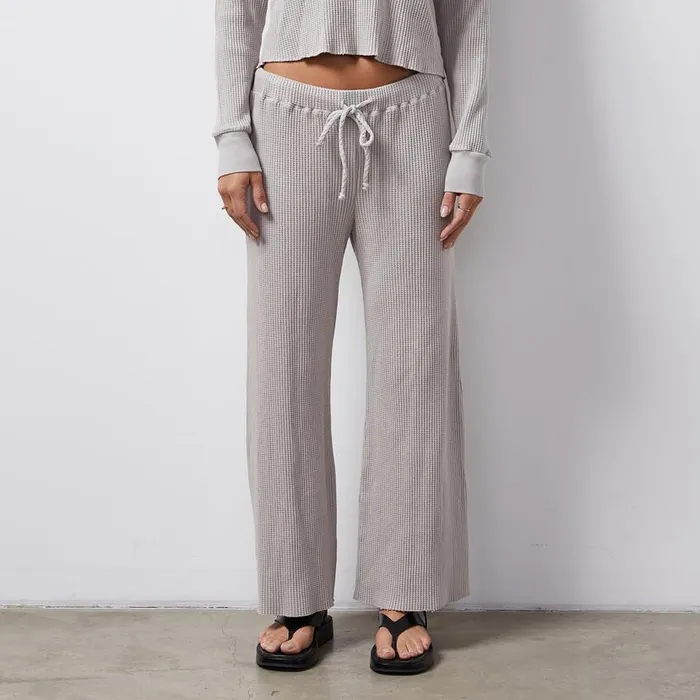 MONROW SWEATS Waffle Crop Lounge Sweat Stone Grey 8211 Shop