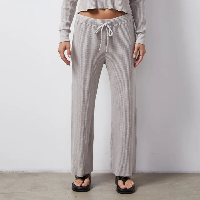 MONROW SWEATS Waffle Crop Lounge Sweat Stone Grey 8211 Shop