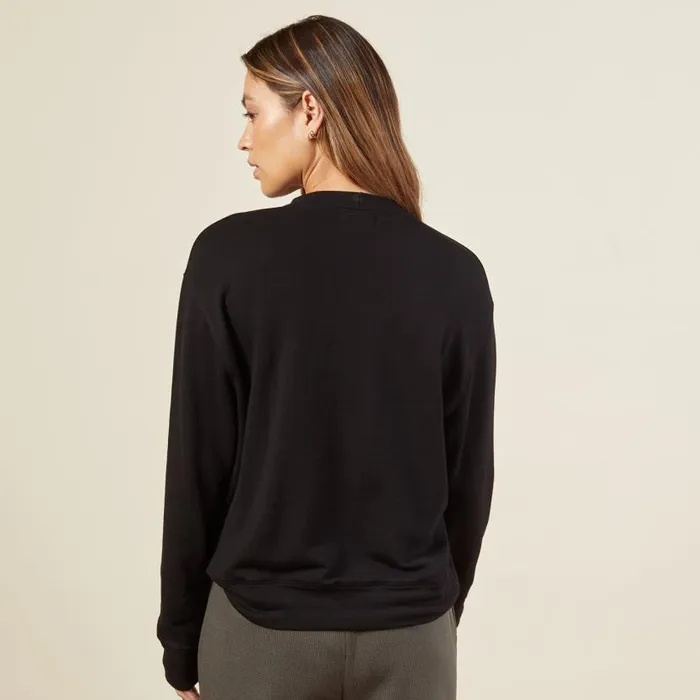 MONROW SWEATSHIRTS Supersoft Fleece Boyfriend Sweatshirt Black 8211 Shop