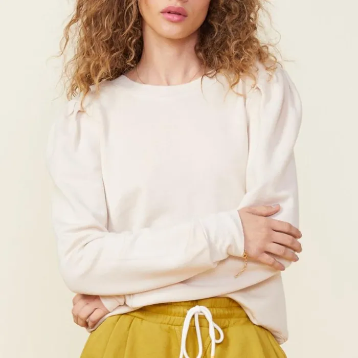 MONROW SWEATSHIRTS Supersoft Fleece Open Back Sweatshirt Off White 8211 Shop