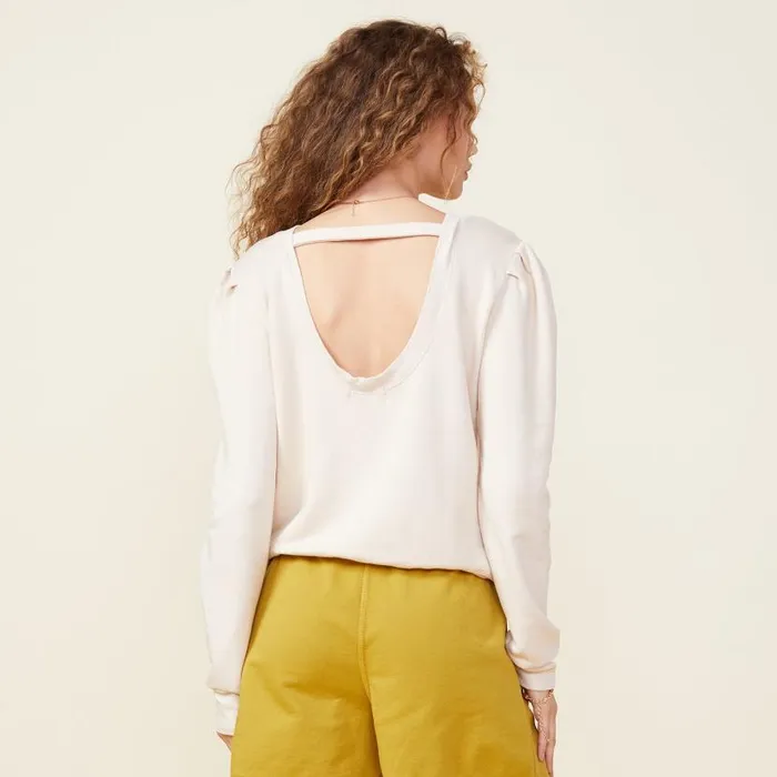MONROW SWEATSHIRTS Supersoft Fleece Open Back Sweatshirt Off White 8211 Shop