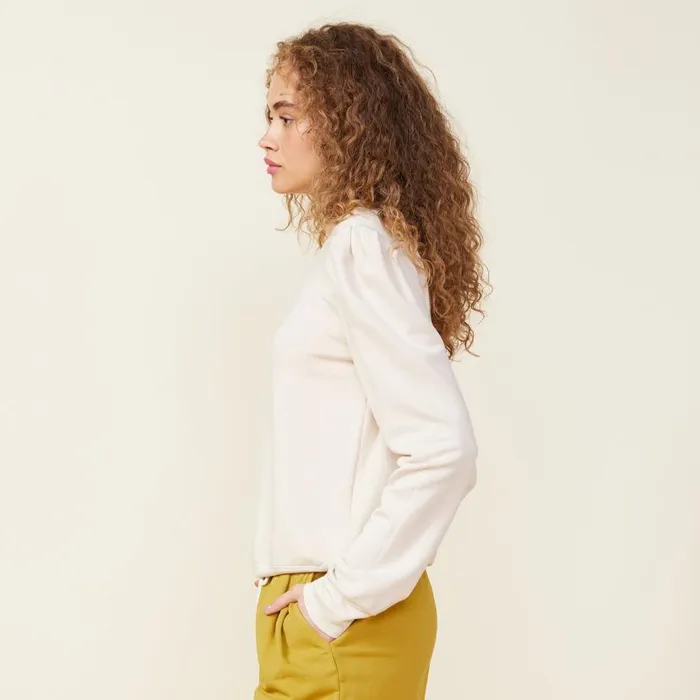 MONROW SWEATSHIRTS Supersoft Fleece Open Back Sweatshirt Off White 8211 Shop