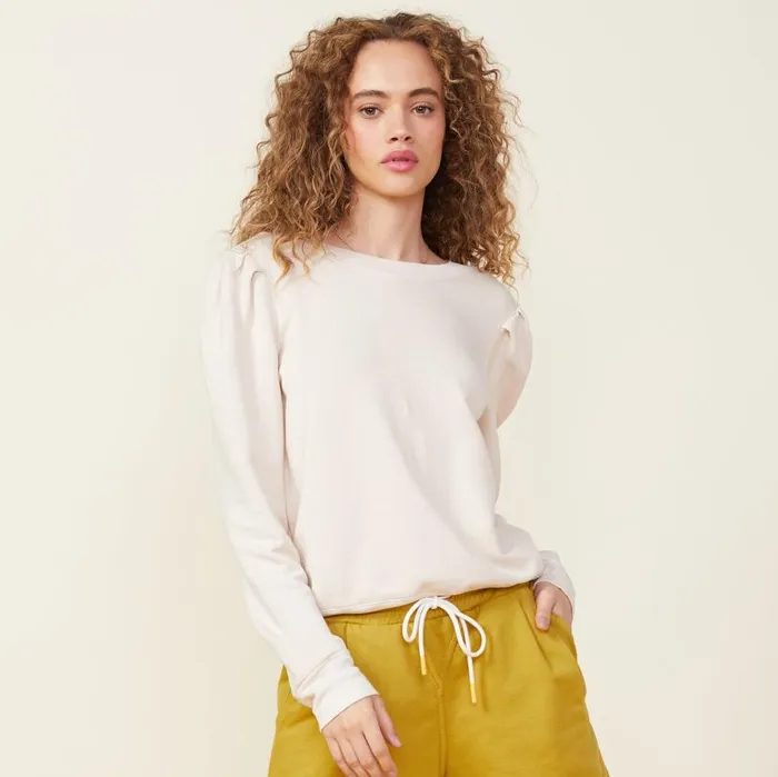 MONROW SWEATSHIRTS Supersoft Fleece Open Back Sweatshirt Off White 8211 Shop
