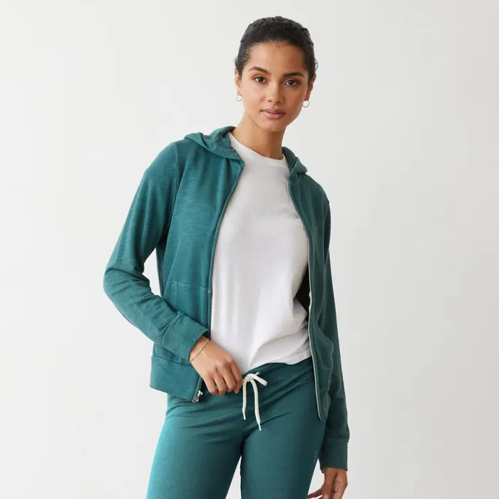 MONROW SWEATSHIRTS Supersoft Zip Up Hoody Cactus 8211 Shop