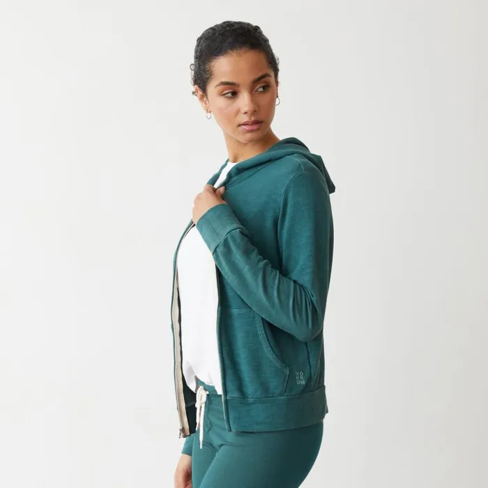 MONROW SWEATSHIRTS Supersoft Zip Up Hoody Cactus 8211 Shop