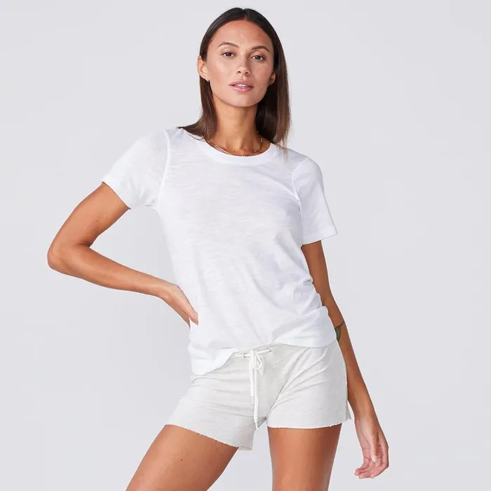 MONROW TEES Textured TriBlend Fitted Crew Neck Tee White 8211 Shop