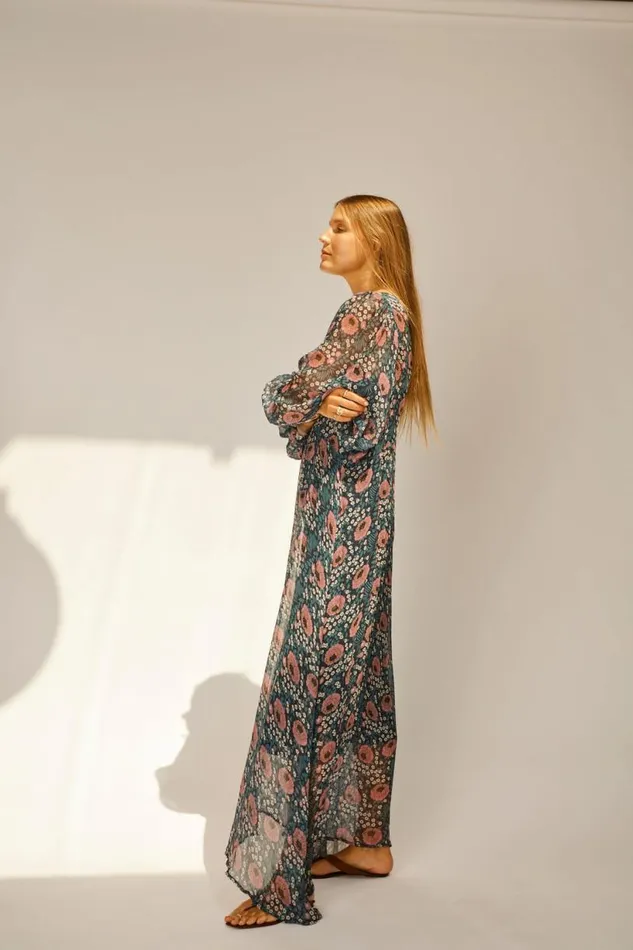 Natalie Martin ALICE DRESS Vintage Flowers Indigo Shop Dresses