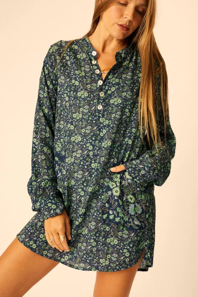 Natalie Martin APRS SWIM SHIRT Petite Fleur Marine Shop Coverups