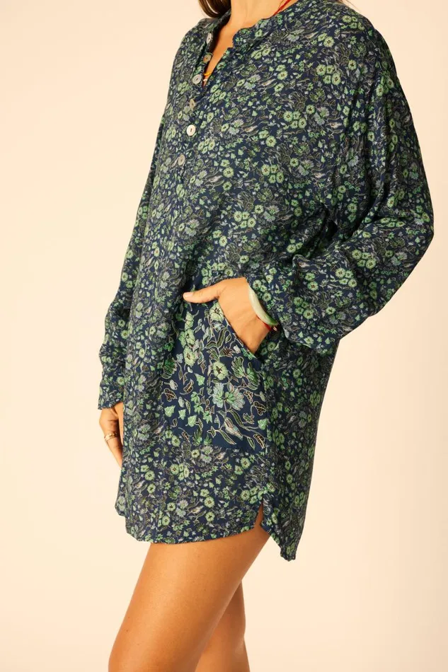 Natalie Martin APRS SWIM SHIRT Petite Fleur Marine Shop Coverups