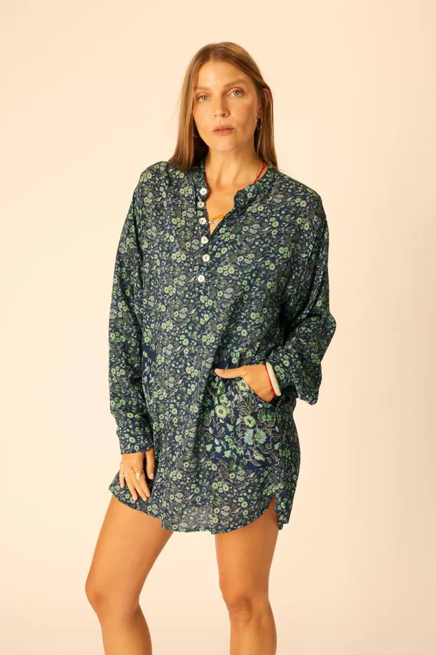 Natalie Martin APRS SWIM SHIRT Petite Fleur Marine Shop Coverups