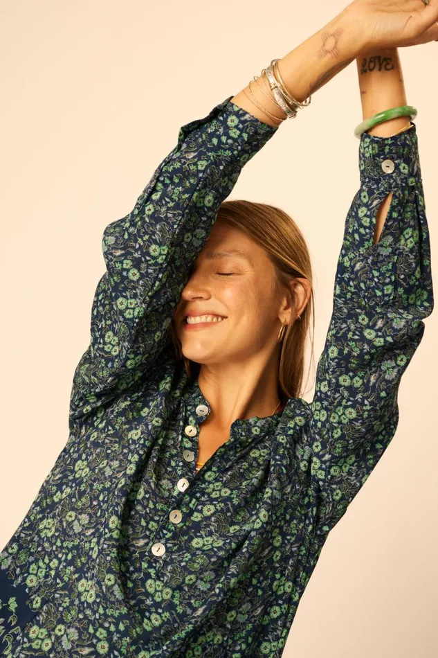 Natalie Martin APRS SWIM SHIRT Petite Fleur Marine Shop Coverups