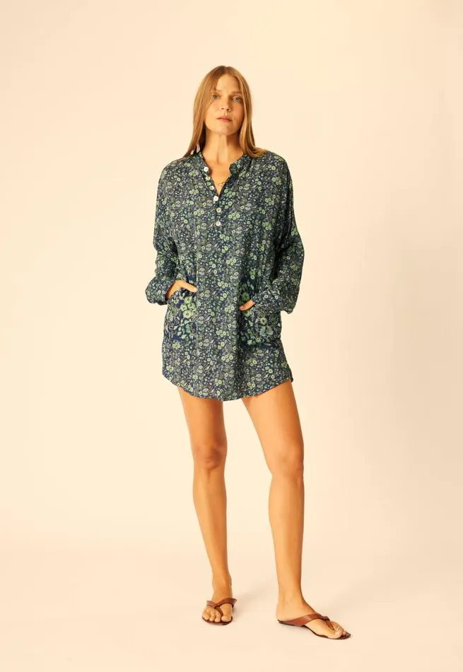 Natalie Martin APRS SWIM SHIRT Petite Fleur Marine Shop Coverups