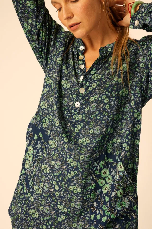 Natalie Martin APRS SWIM SHIRT Petite Fleur Marine Shop Coverups