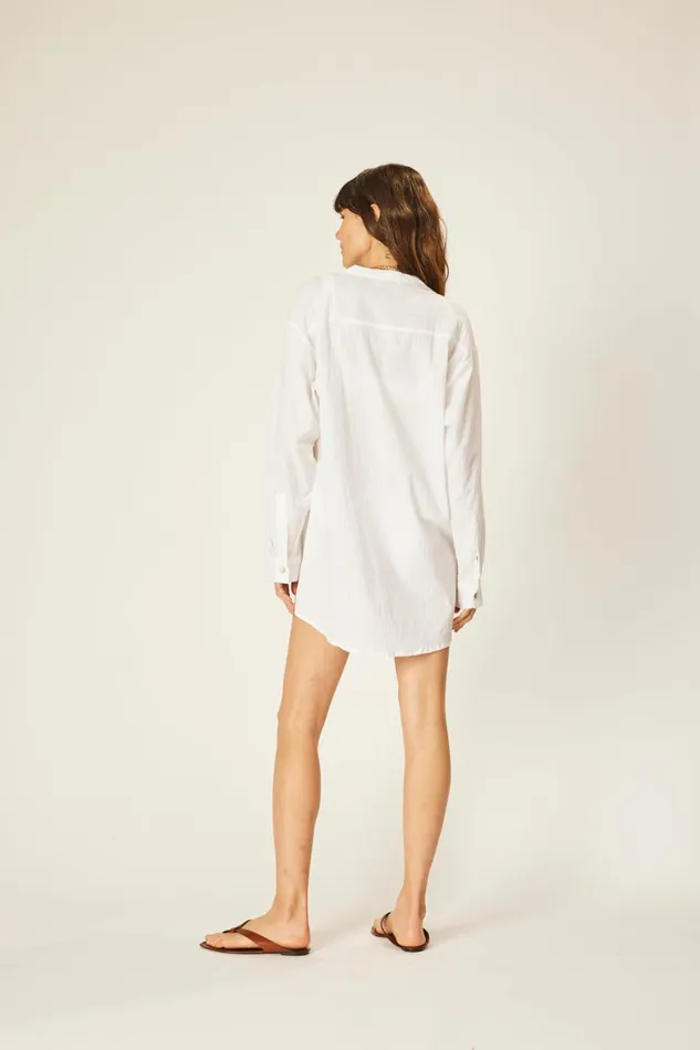 Natalie Martin APRS SWIM SHIRT White Flat Cotton Shop Tops