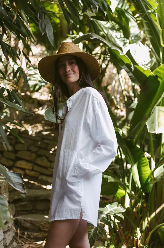 Natalie Martin APRS SWIM SHIRT White Flat Cotton Shop Tops