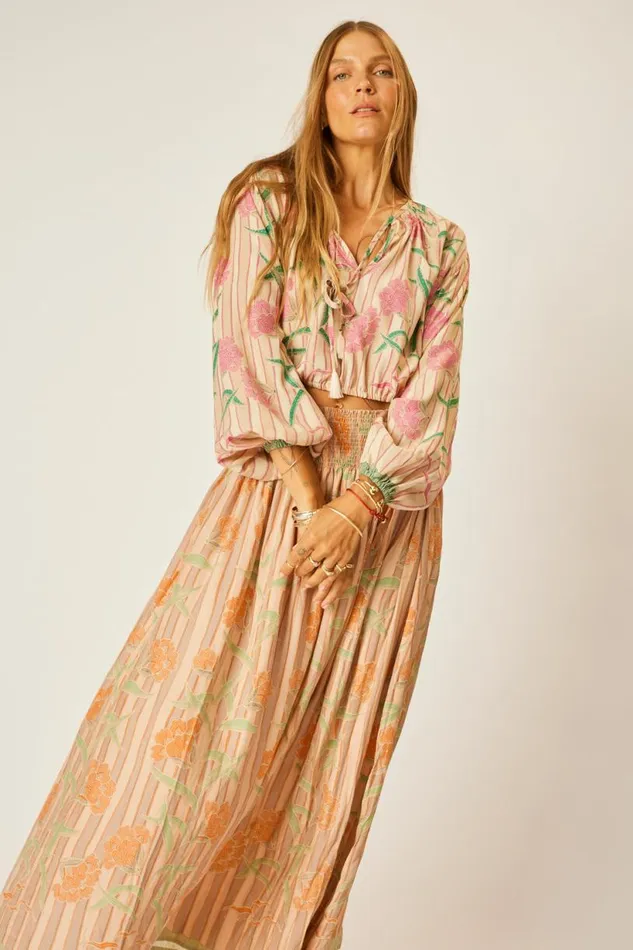 Natalie Martin BELLA SKIRT Chamomile Apricot Shop Bottoms