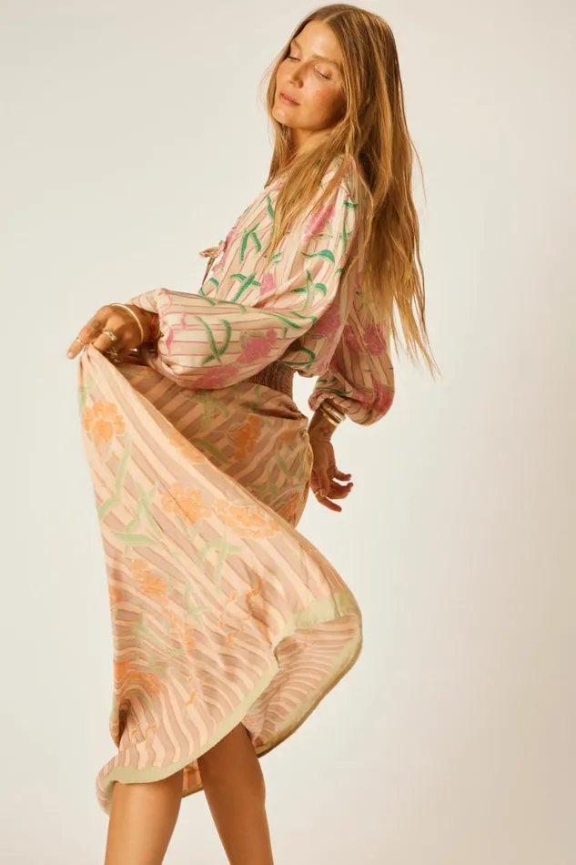 Natalie Martin BELLA SKIRT Chamomile Apricot Shop Bottoms