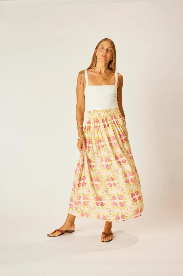 Natalie Martin BELLA SKIRT Prairie Dusty Crimson Shop Bottoms