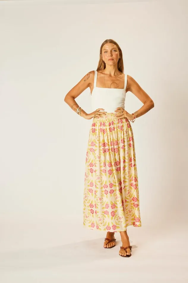 Natalie Martin BELLA SKIRT Prairie Dusty Crimson Shop Bottoms