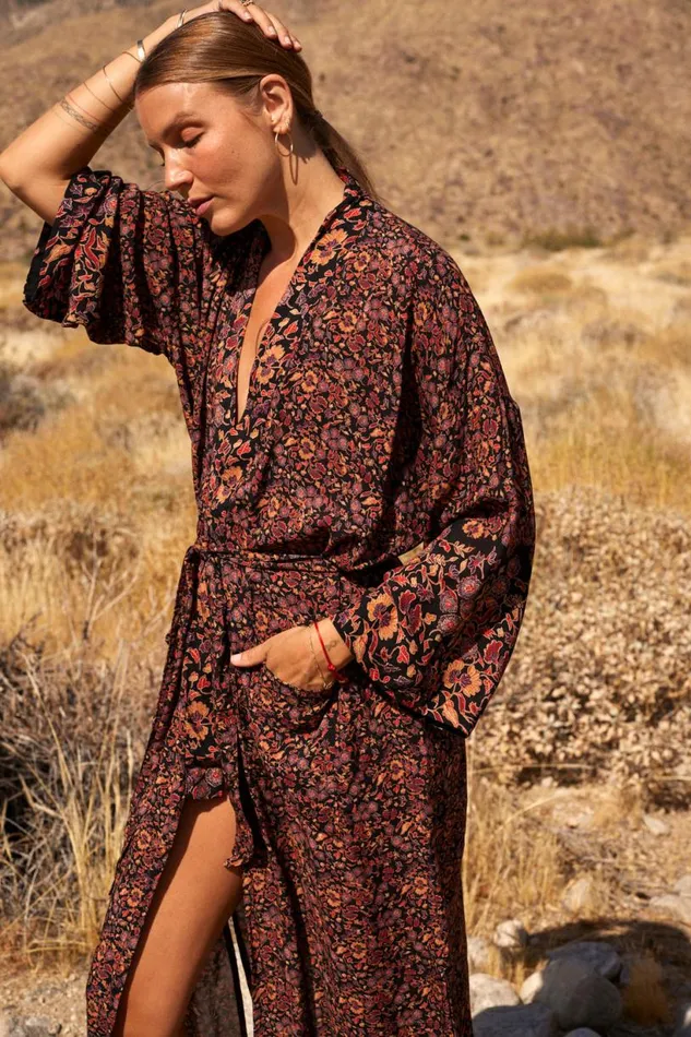 Natalie Martin DIANE LONG ROBE Petite Fleur Noire Shop Dresses