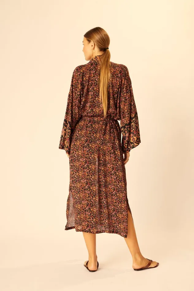 Natalie Martin DIANE LONG ROBE Petite Fleur Noire Shop Dresses