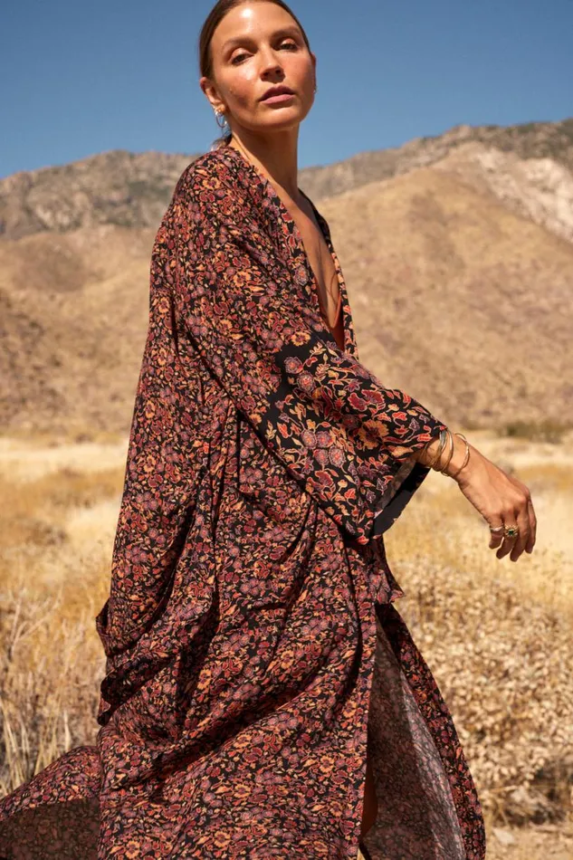 Natalie Martin DIANE LONG ROBE Petite Fleur Noire Shop Dresses