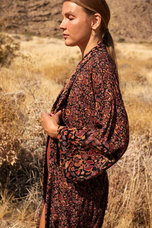 Natalie Martin DIANE LONG ROBE Petite Fleur Noire Shop Dresses