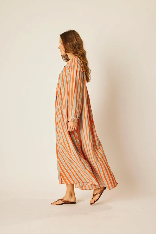 Natalie Martin FIORE MAXI Batik Stripe Sage Shop Dresses