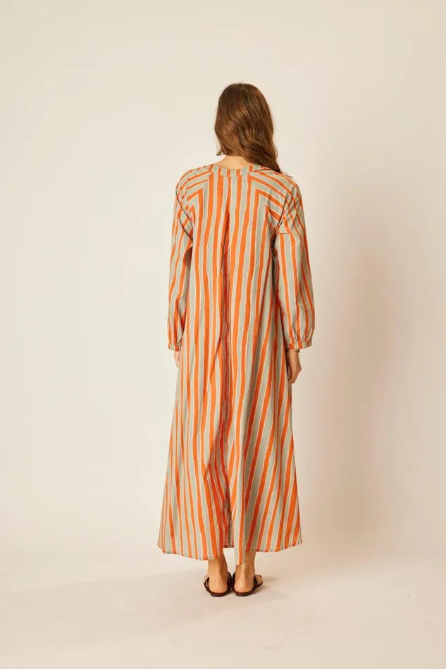 Natalie Martin FIORE MAXI Batik Stripe Sage Shop Dresses