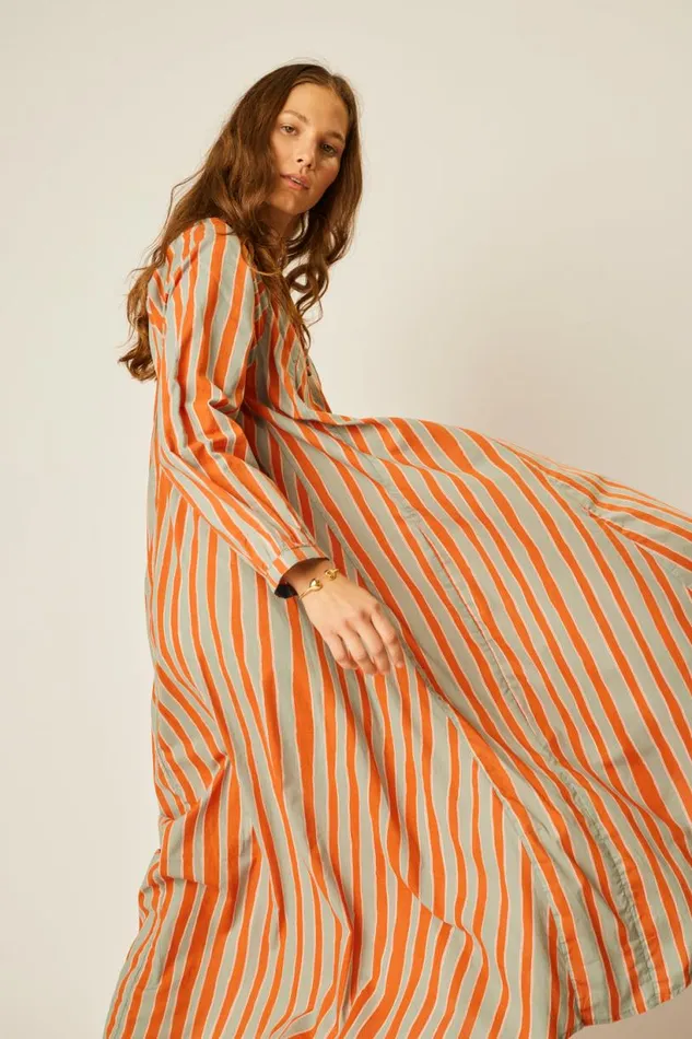 Natalie Martin FIORE MAXI Batik Stripe Sage Shop Dresses