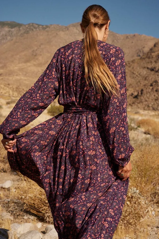 Natalie Martin FIORE MAXI Petite Fleur Aubergine Shop Dresses