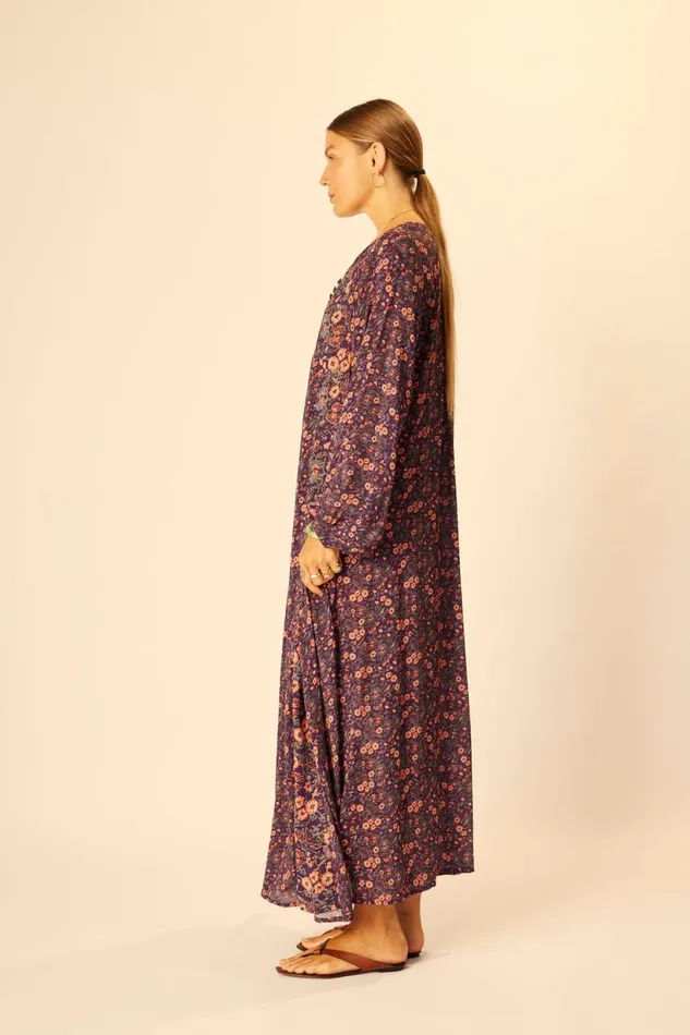 Natalie Martin FIORE MAXI Petite Fleur Aubergine Shop Dresses