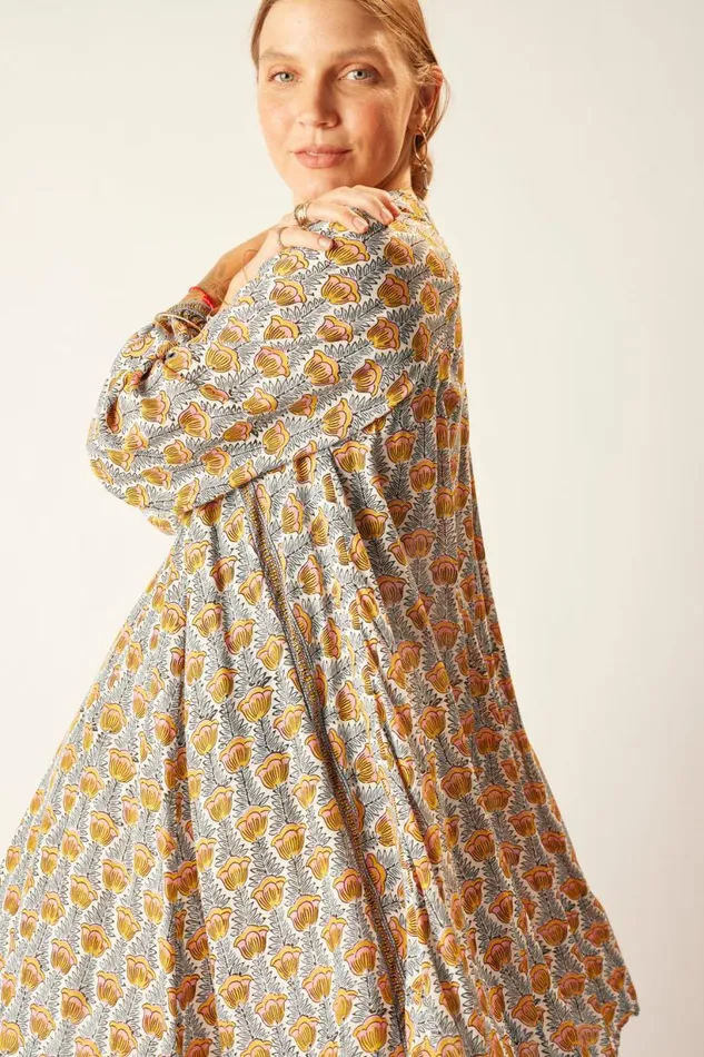 Natalie Martin FIORE SHORT DRESS Tulip Print French Blue Shop Dresses