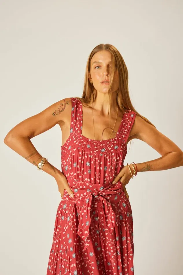 Natalie Martin JASMINE MAXI Pinwheel Barn Red Shop Dresses